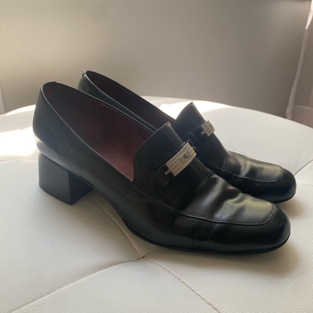 Vintage Ralph Lauren Black Heeled Loafers - Picture 3 of 15